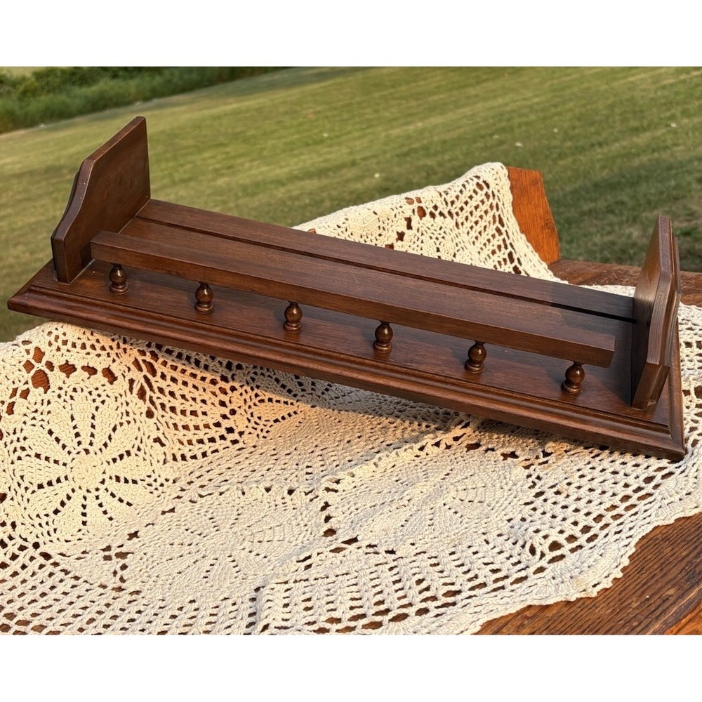 Wall Shelf 20" Spindle Rail Plate Groove Farmhouse Country Cottage Display - Picture 3 of 8